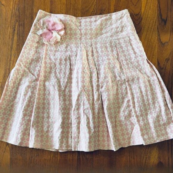 BCBG Max Azria Pink Mini Skirt Tweed, Pleated - Size 8 - Picture 1 of 4